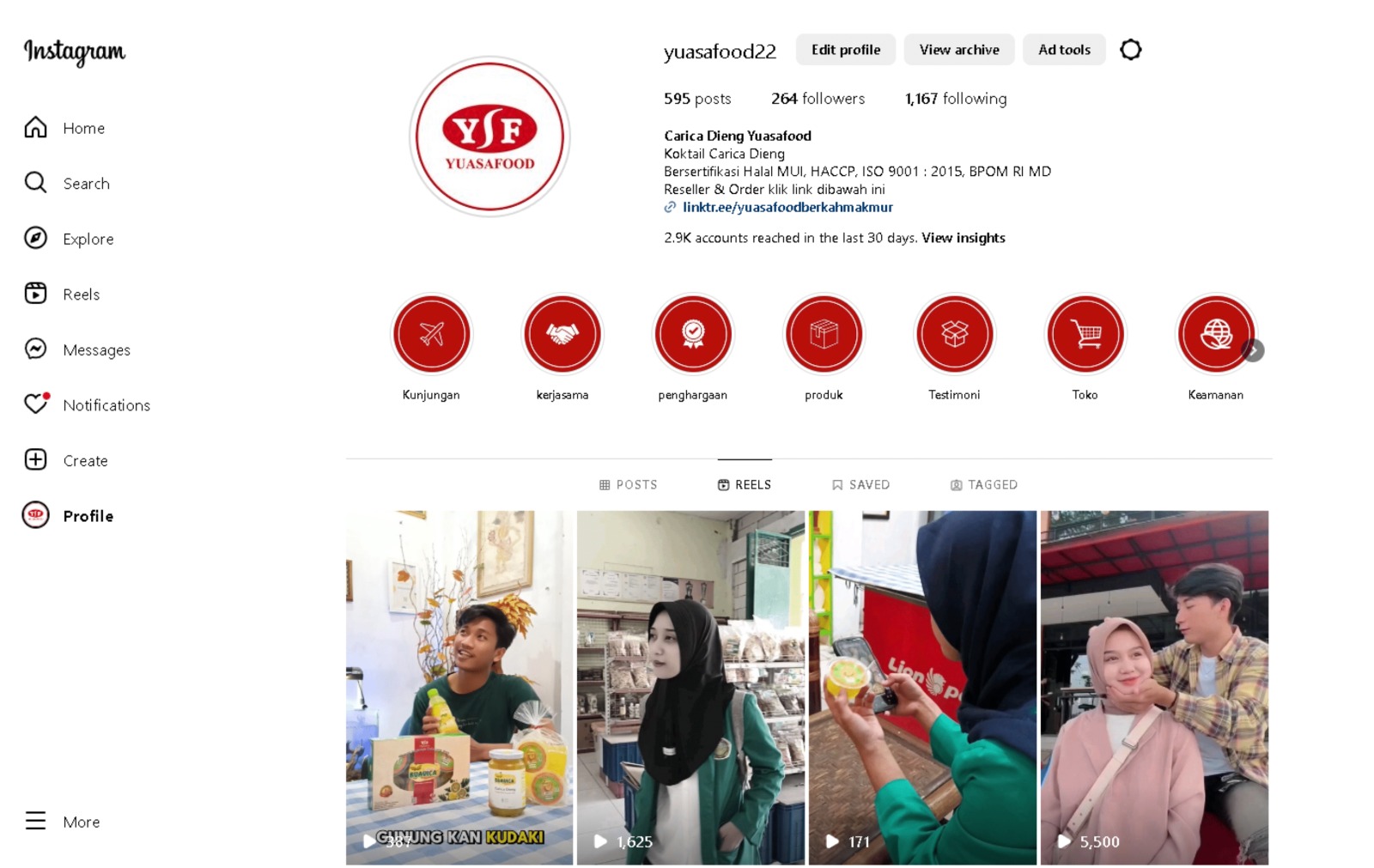 Akun Instagram Yuasafood